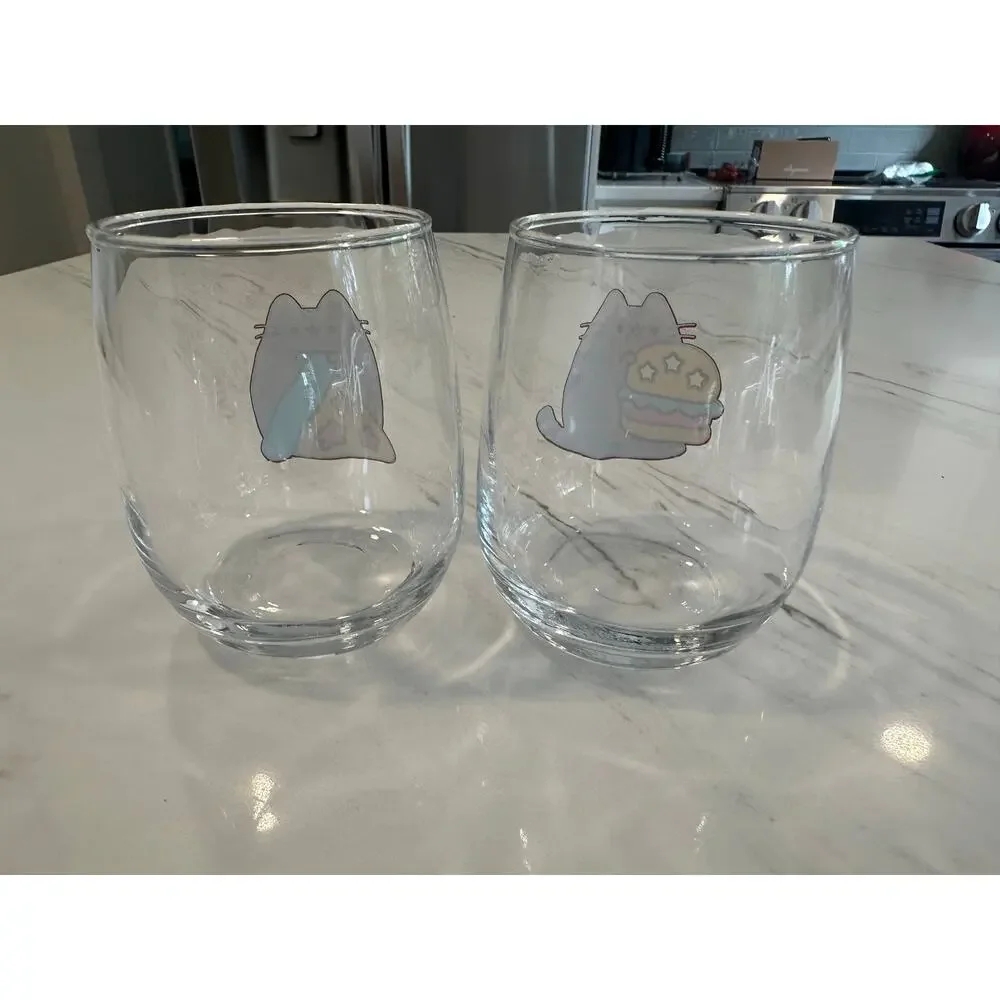 Pusheen Box Exclusive Winter 2020 Stemless Glasses Pizza Burger Snack Tumblers
